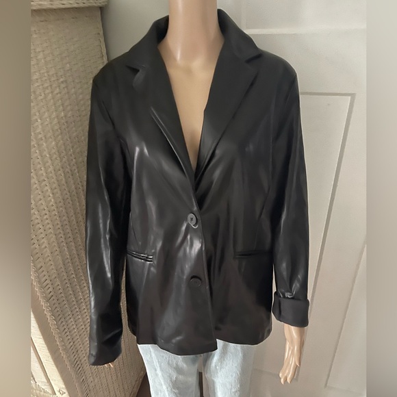 Wet Seal Faux Leather Blazer - Picture 1 of 6